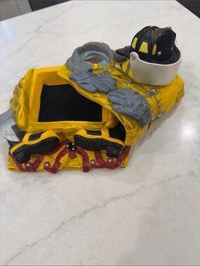 Giuseppi Studio 2 Pc Firefighter Uniform Yellow and Black Resin Sculpture